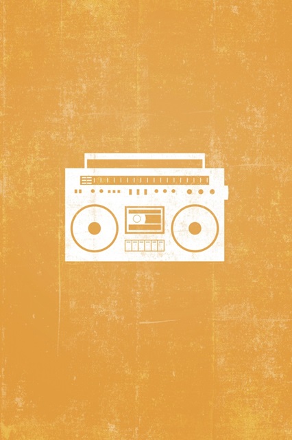 Boombox silhouette art