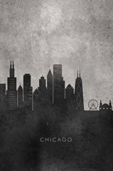Black and White Minimalist Chicago Skyline