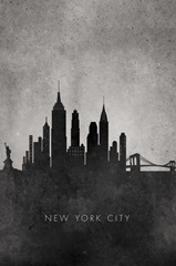 Black and White Minimalist New York City Skyline