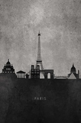 Black and White Minimalist Paris Skyline