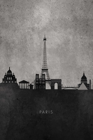 Black and White Minimalist Paris Skyline
