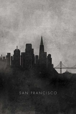 Black and White Minimalist San Francisco Skyline