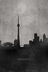 Black and White Minimalist Toronto Skyline