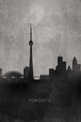 Black and White Minimalist Toronto Skyline