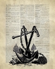 Vintage Dictionary Art: Anchor