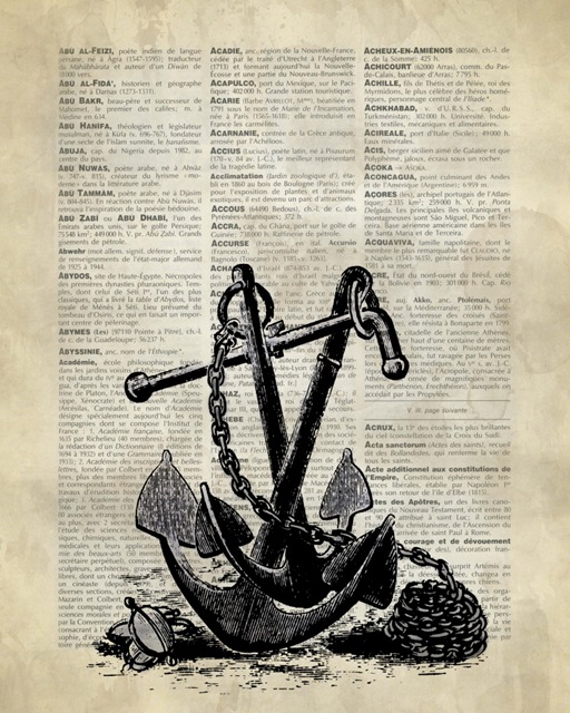 Vintage Dictionary Art: Anchor