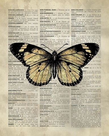 Vintage Dictionary Art: Butterfly I