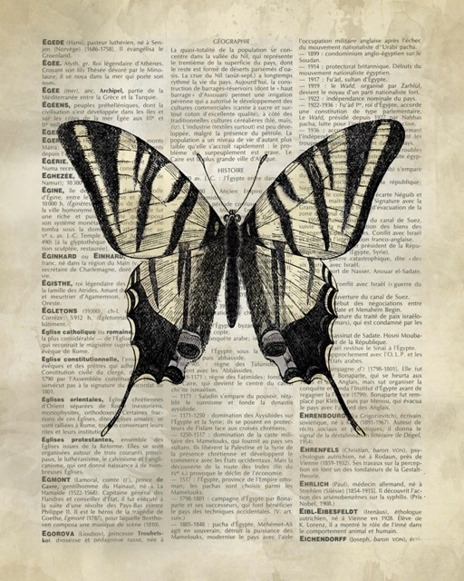 Vintage Dictionary Art: Butterfly II