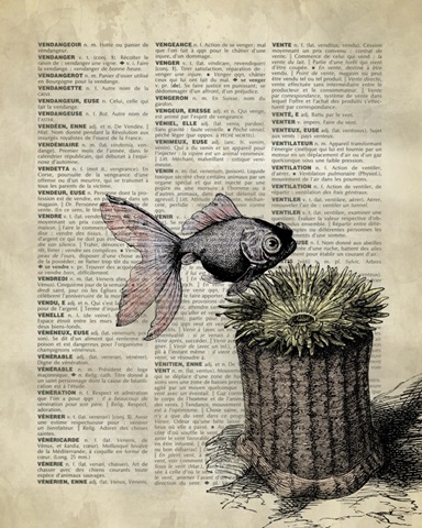 Vintage Dictionary Art: Fish and Anemone