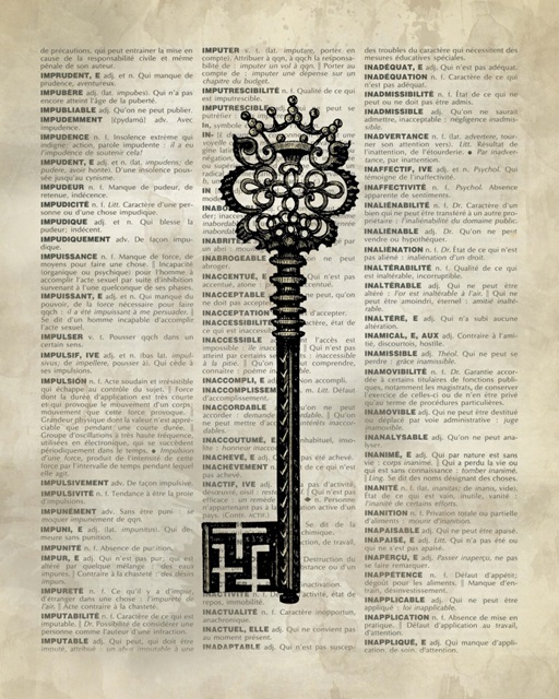 Vintage Dictionary Art: Key