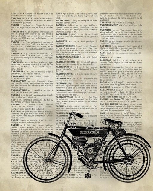 Vintage Dictionary Art: Motorcycle