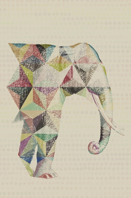 Geometric Shape Animals - Elephant