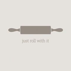 Just Roll with It - minimalist retro kitchen art