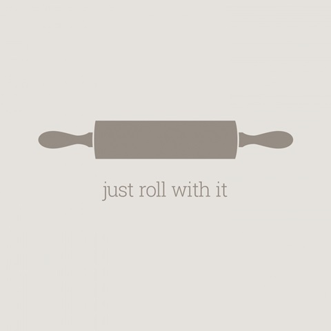Just Roll with It - minimalist retro kitchen art