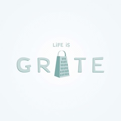 Life is Grate - minimalist retro kitchen art