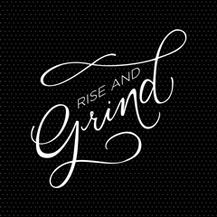 Rise and Grind - minimalist hand-lettered kitchen art
