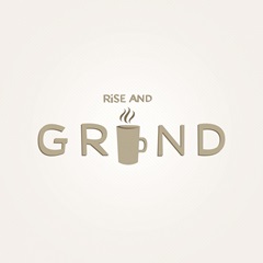 Rise and Grind - minimalist retro kitchen art