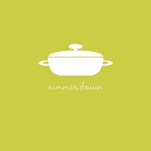 Simmer Down - minimalist retro kitchen art