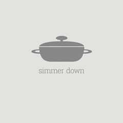 Simmer Down - minimalist retro kitchen art