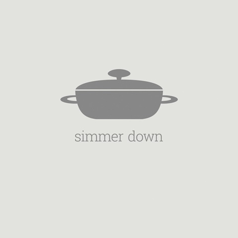 Simmer Down - minimalist retro kitchen art