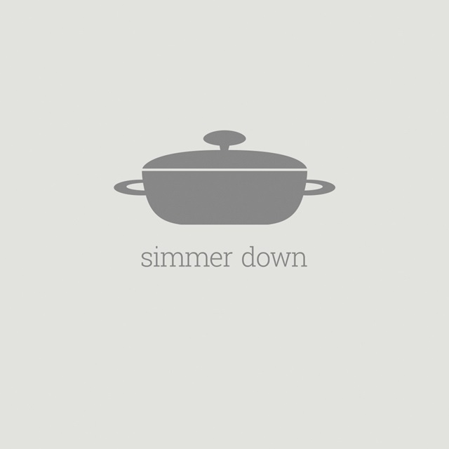 Simmer Down - minimalist retro kitchen art