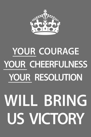 Keep Calm Wall Art - Victory [White on Gray]