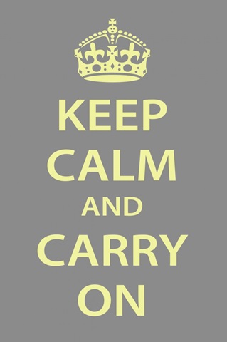 Keep Calm Wall Art [Cream on Gray]