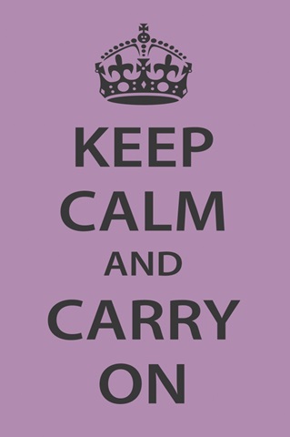 Keep Calm Wall Art [Dark Gray on Light Purple]