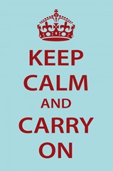 Keep Calm Wall Art [Red on Light Blue]