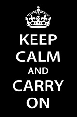 Keep Calm Wall Art [White on Black]