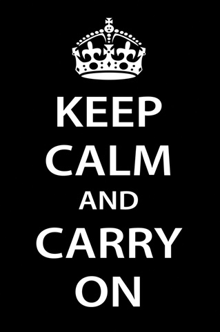 Keep Calm Wall Art [White on Black]