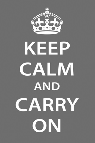 Keep Calm Wall Art [White on Gray]