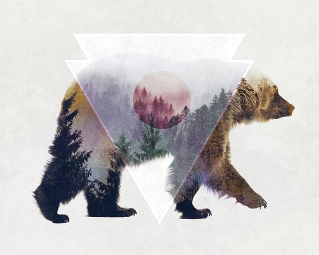 Bear Double Exposure Wildlife Art