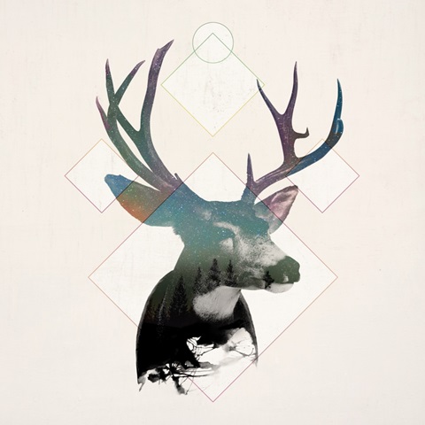Stag Double Exposure Wildlife Art I
