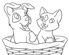 Puppy and Kitten Children's coloring page