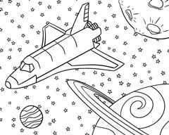 Space Shuttle Children's coloring page