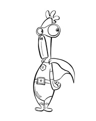 Superhero Chicken Children's coloring page