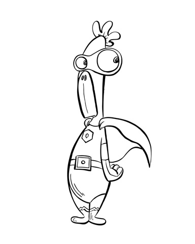 Superhero Chicken Children's coloring page