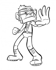 Superhero Chimpanzee Children's coloring page