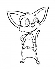 Superhero Fennec Fox Children's coloring page
