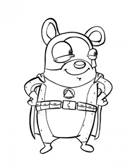 Superhero Gerbil Children's coloring page