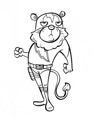 Superhero Lion Children's coloring page