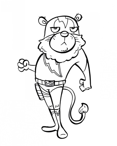 Superhero Lion Children's coloring page