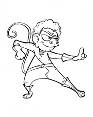 Superhero Monkey Children's coloring page