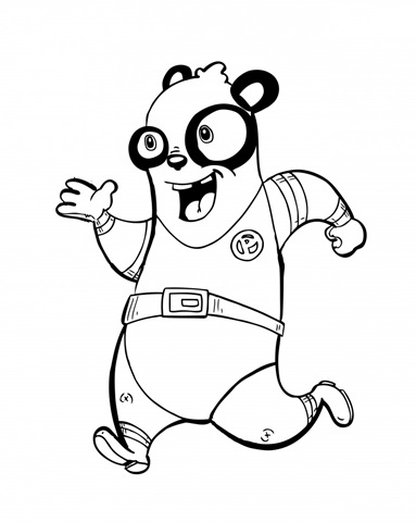 Superhero Panda Children's coloring page