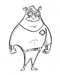Superhero Rhinoceros Children's coloring page