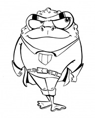 Superhero Toad Children's coloring page