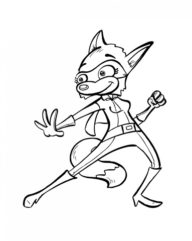 Superhero Vixen Children's coloring page