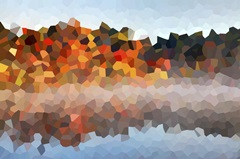 Autumn Reflection - Abstract Geometric