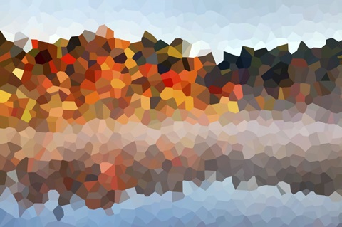 Autumn Reflection - Abstract Geometric